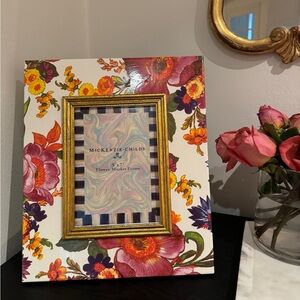 Mackenzie Childs 5x7 enamel floral picture frame